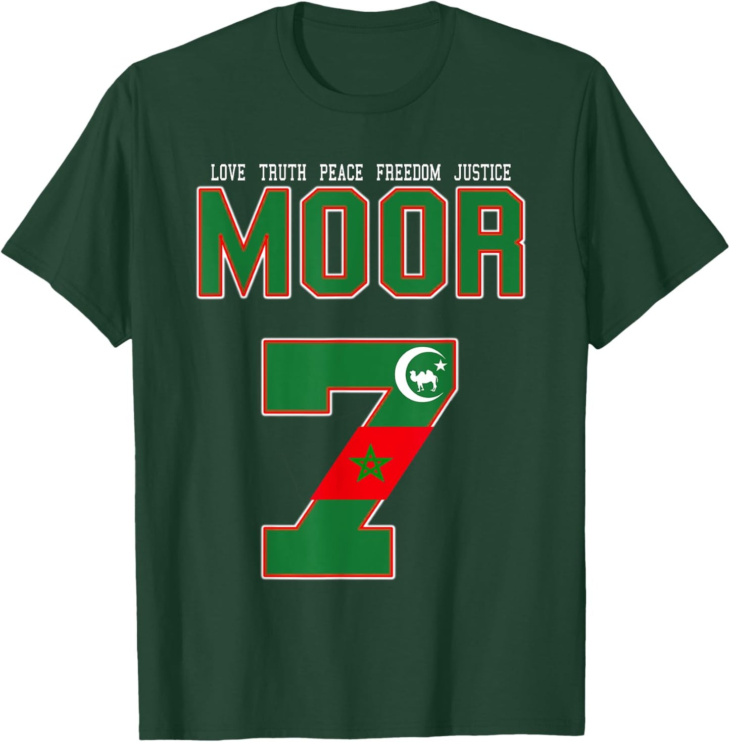 Moorish American 7 T-Shirt - T-Shirt | Forest