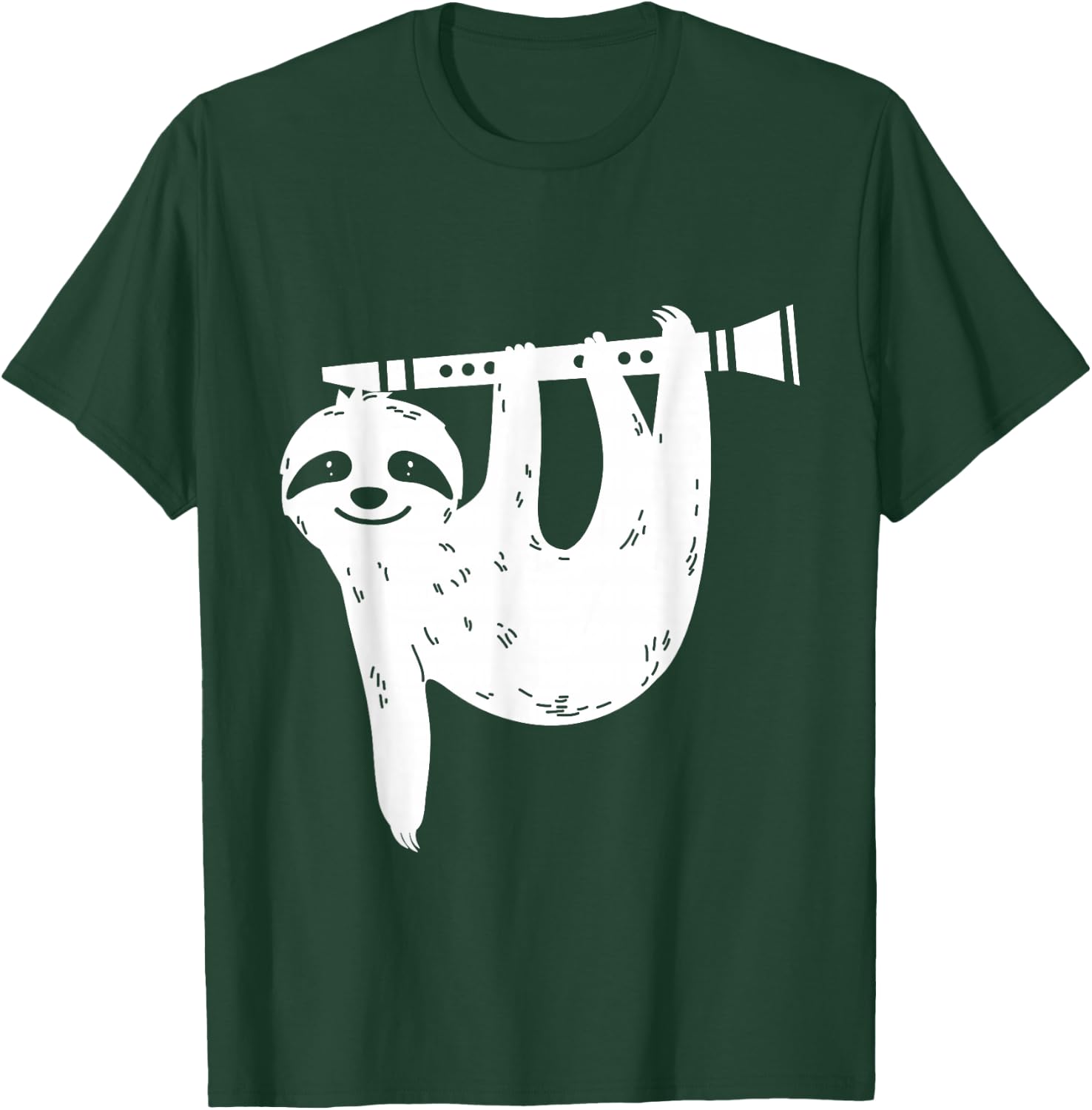 Sloth Musician Gift Clarinet T-Shirt - T-Shirt | Forest