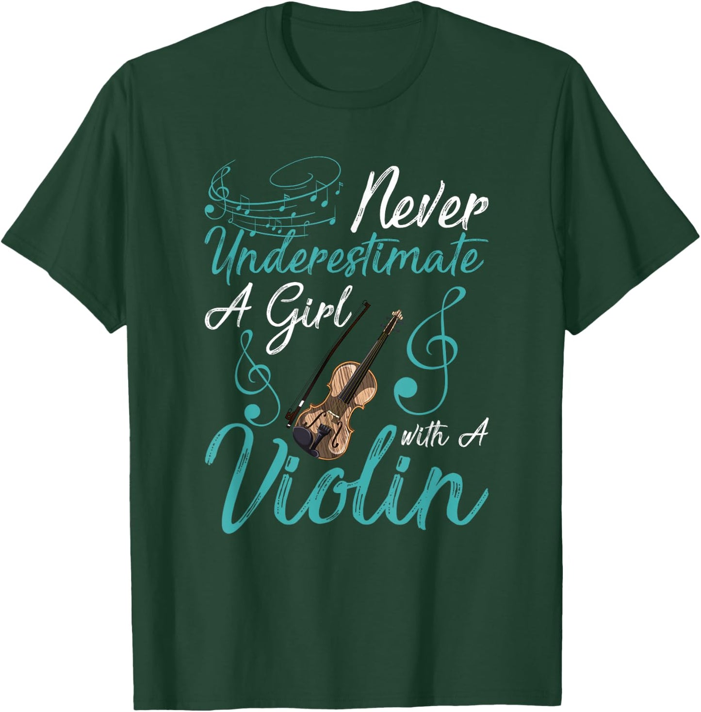 Funny Never Underestimate A Girl With A Violin T-Shirt - T-Shirt | Forest