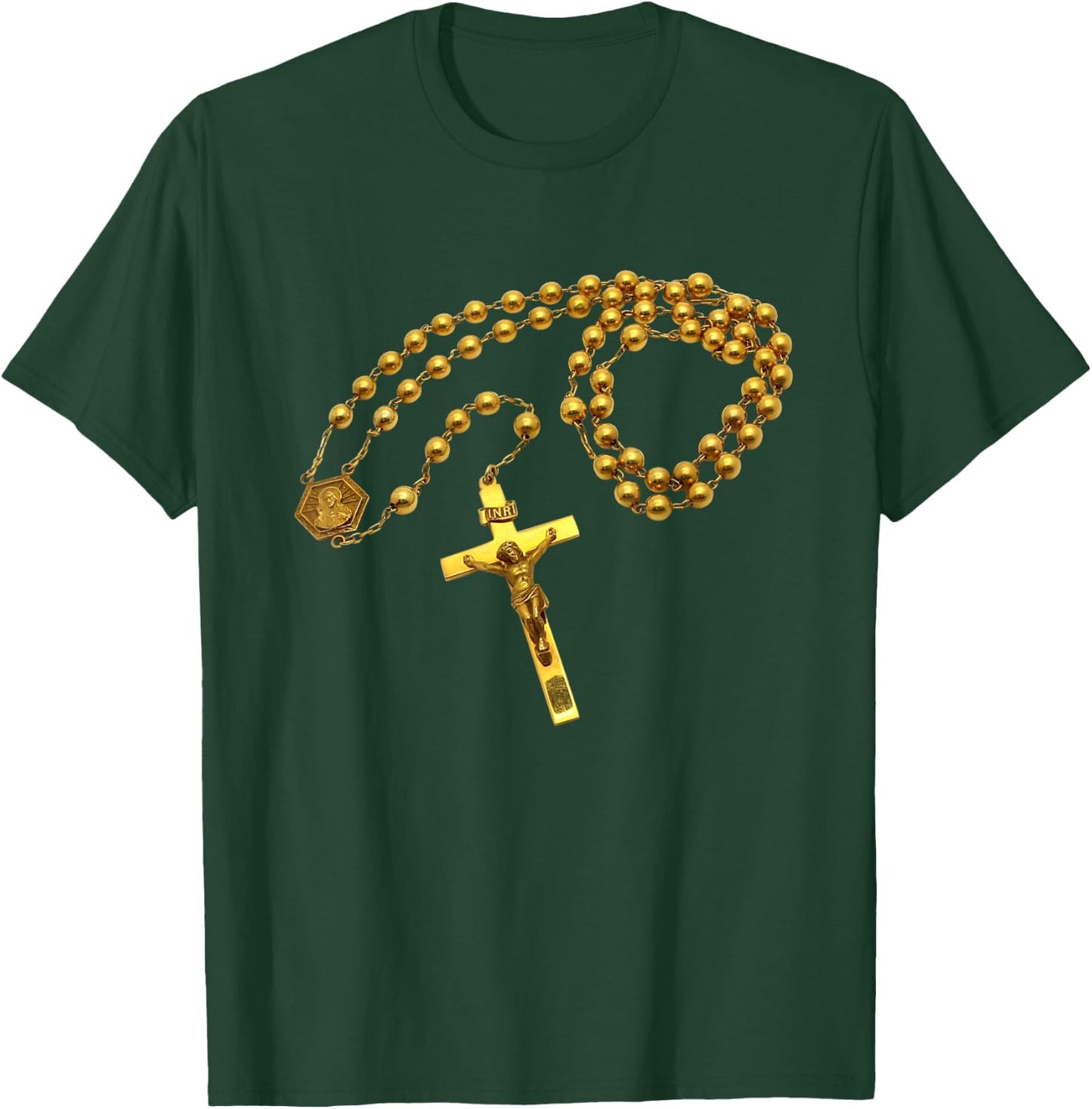 Holy Rosary Beads Catholic Religion Faith Mama Mary Devotion T-Shirt - T-Shirt | Forest