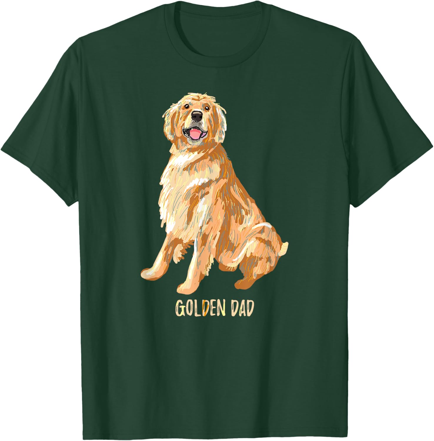 Vintage Golden Retriever Dog Dad Funny Dad/Father's Day Gift Men T-Shirt - T-Shirt | Forest