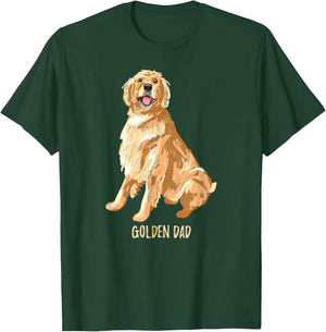 Vintage Golden Retriever Dog Dad Funny Dad/Father's Day Gift Men T-Shirt - T-Shirt | Forest