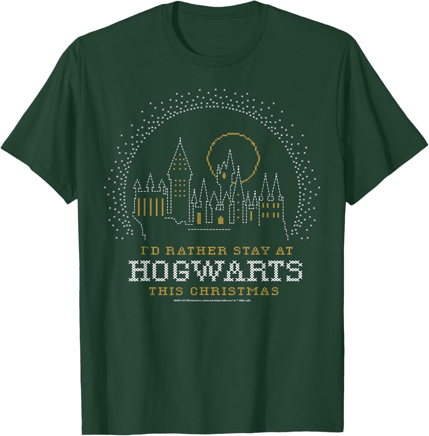 Harry Potter Christmas I'd Rather Stay At Hogwarts T-Shirt - T-Shirt | Forest