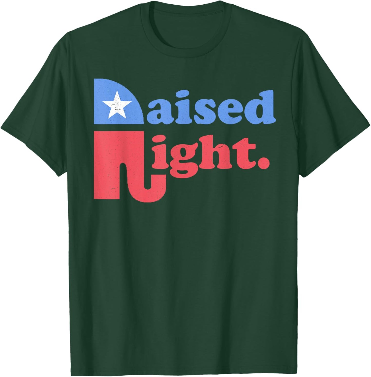 Raised Right Republican Elephant Retro Style Distressed Gift T-Shirt - T-Shirt | Forest