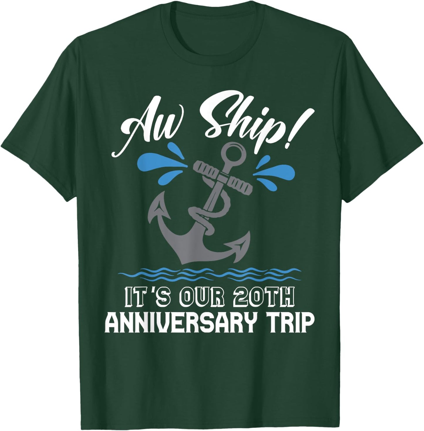 20 Years Wedding Anniversary Couples Cruise Trip Matching T-Shirt - T-Shirt | Forest