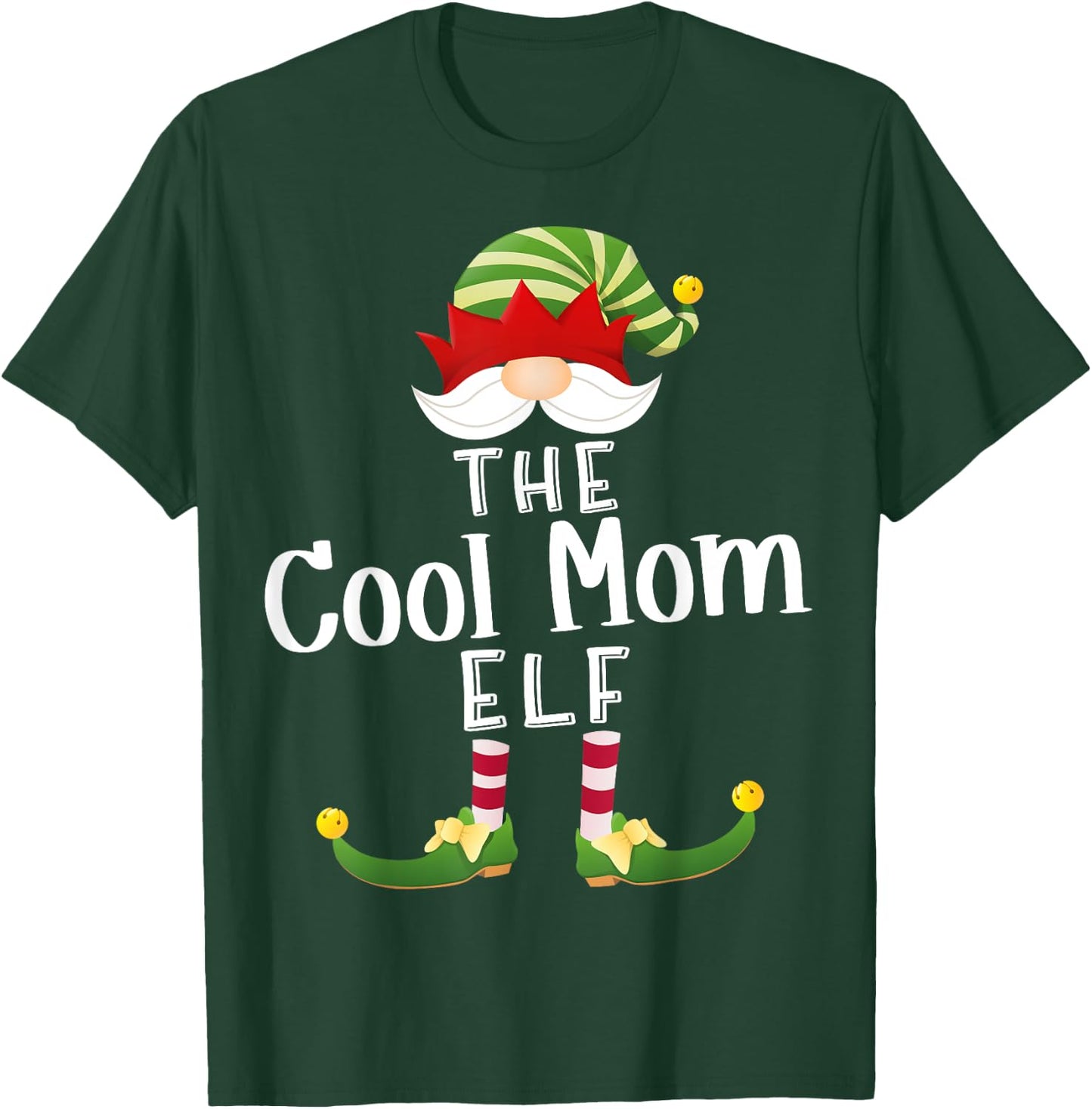 Cool Mom Elf Group Christmas Funny Pajama Party T-Shirt - T-Shirt | Forest