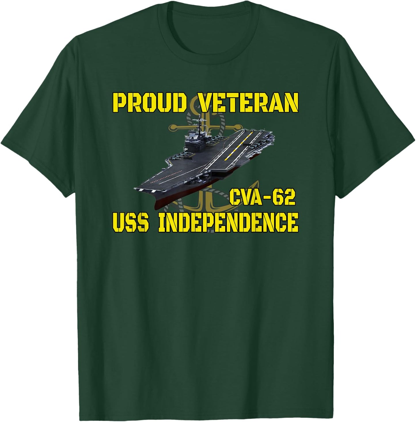 Aircraft Carrier USS Independence CVA-62 Veterans Day Father T-Shirt - T-Shirt | Forest