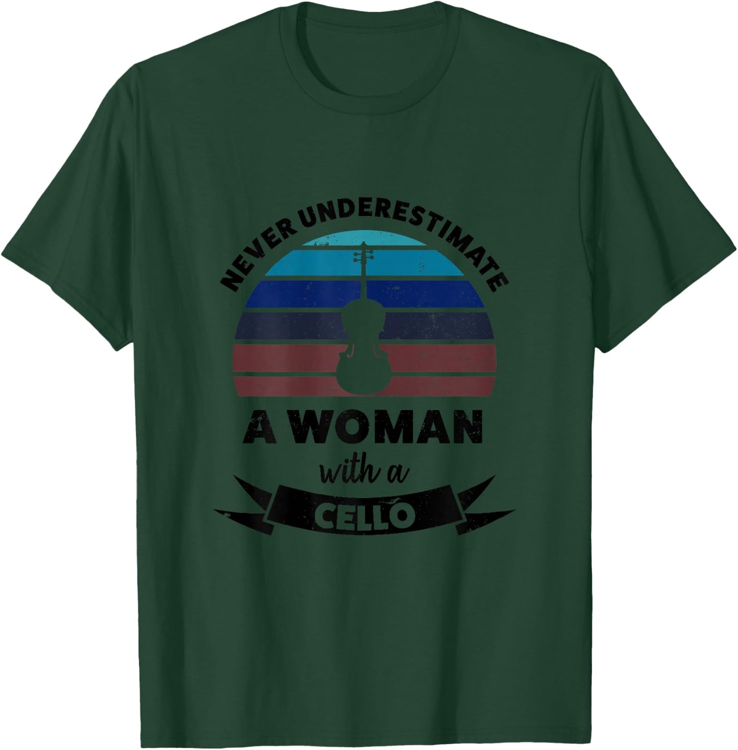 Woman with a Cello Funny Gift Mom T-Shirt - T-Shirt | Forest