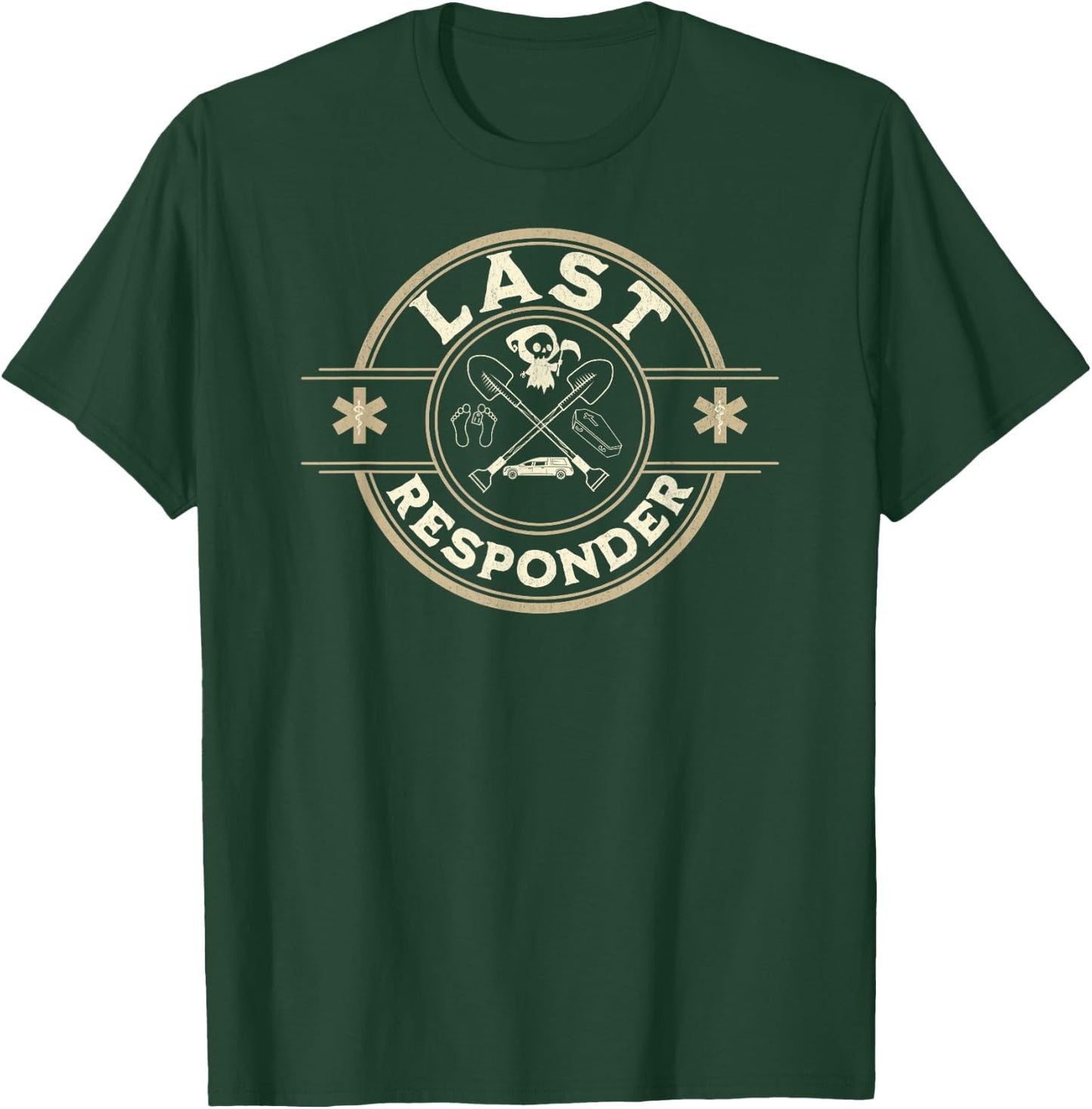 Grim Reaper Funny Dark Meme Mortician Last Responder Vintage T-Shirt - T-Shirt | Forest