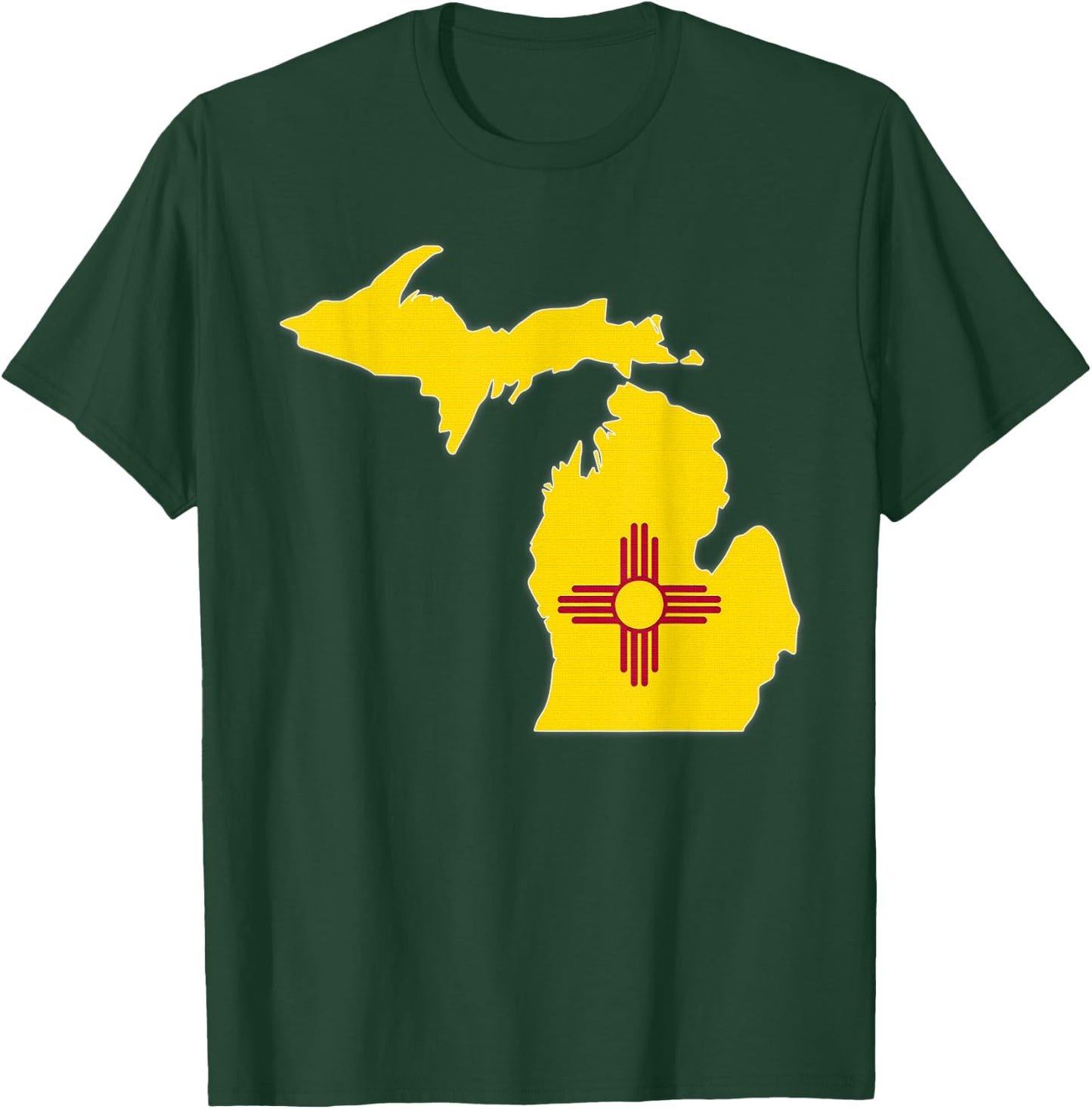 MICHIGAN STATE MAP NEW MEXICO NM Flag Roots Men Women Gift T-Shirt - T-Shirt | Forest