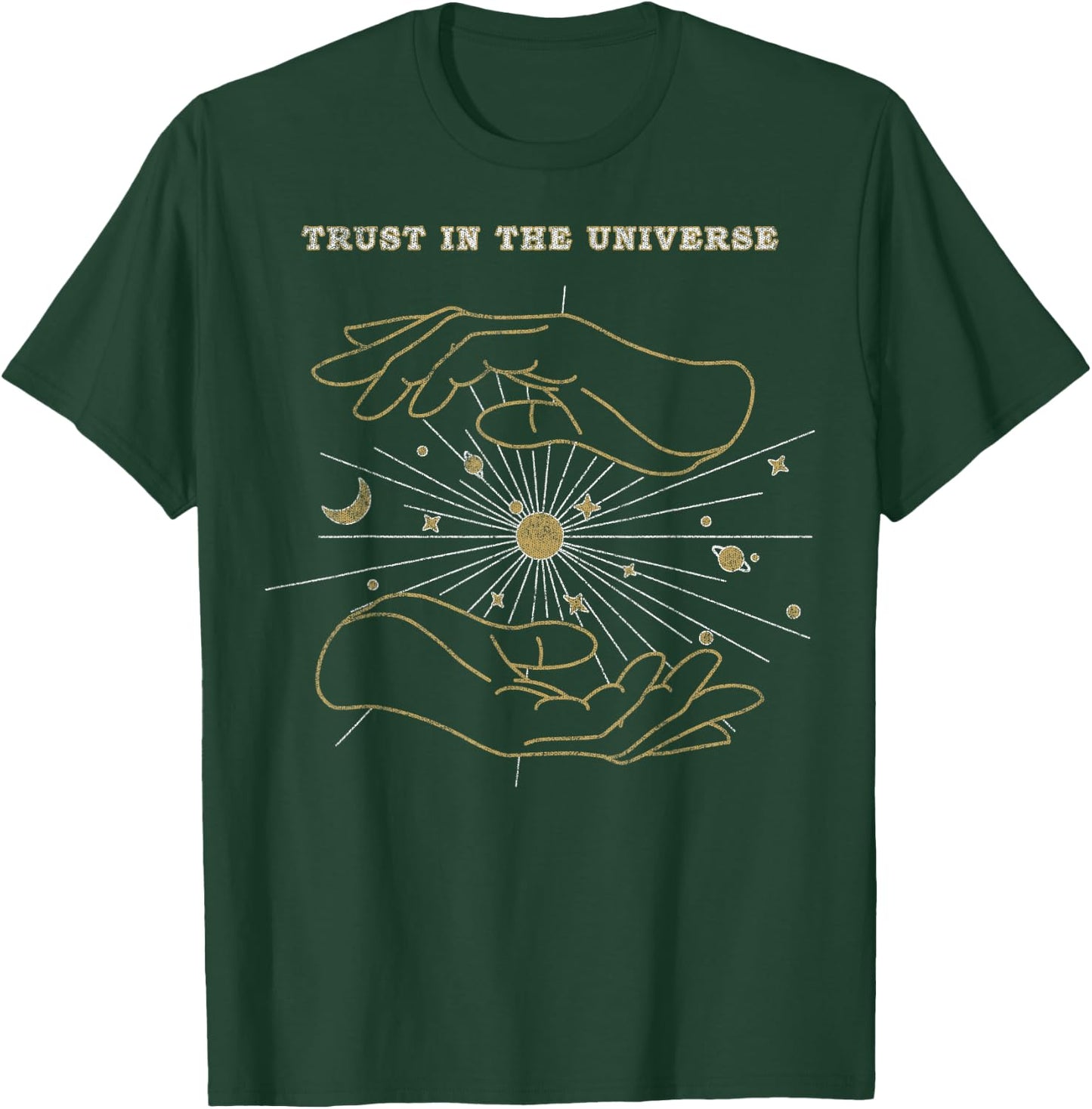Trendy Hands Trust In The Universe T-Shirt - T-Shirt | Forest