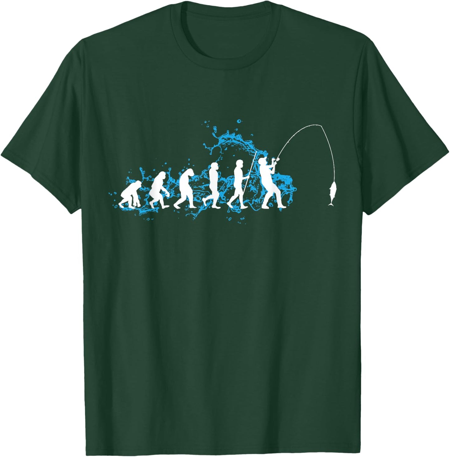 Evolution Angler Fishing fisherman T-Shirt - T-Shirt | Forest