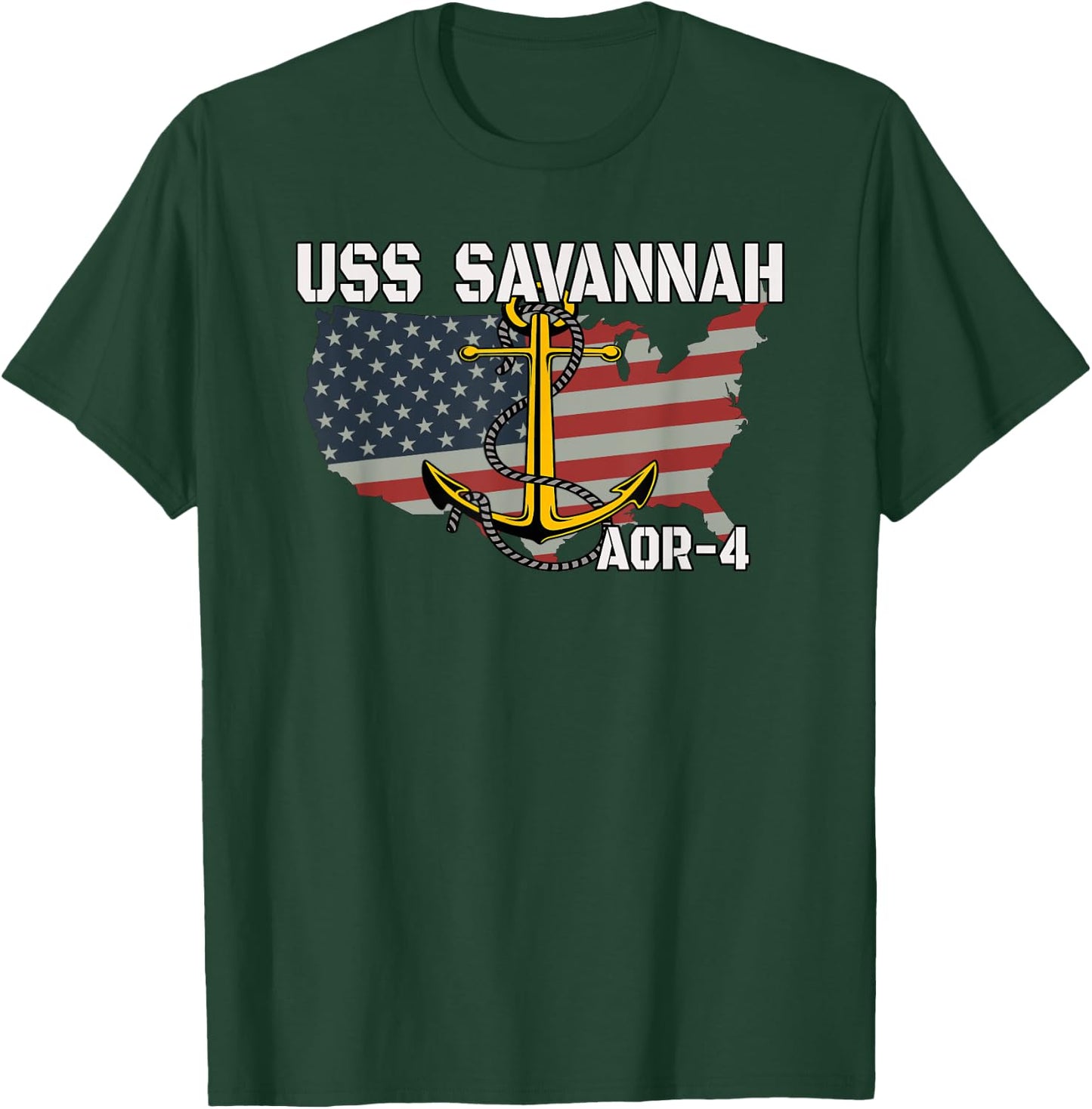 USS Savannah AOR-4 Replenishment Oiler Ship Veterans Day Dad T-Shirt - T-Shirt | Forest