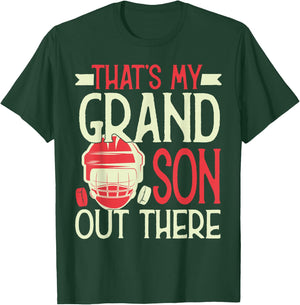 That's My Grandson Out There Hockey For Grandma Grandpa T-Shirt - T-Shirt | Forest