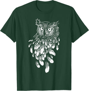 Owl Gift Tribal Owl Spirit Animal T-Shirt - T-Shirt | Forest