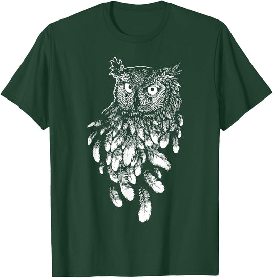 Owl Gift Tribal Owl Spirit Animal T-Shirt - T-Shirt | Forest
