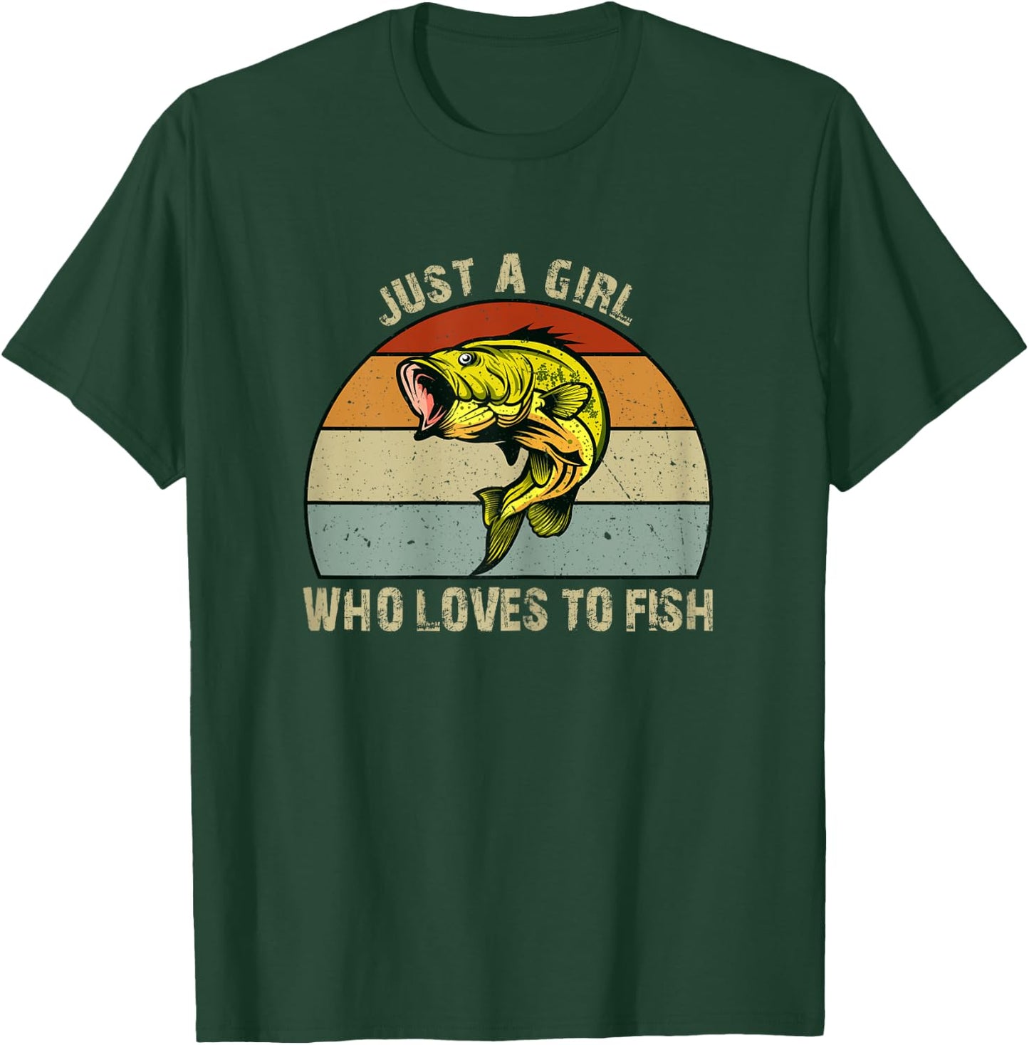 Girls Fishing Just a Girl Who Loves to Fish T-Shirt - T-Shirt | Forest