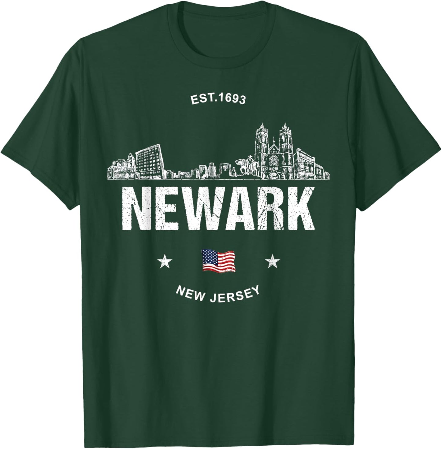 Newark New Jersey Skyline T-Shirt - T-Shirt | Forest
