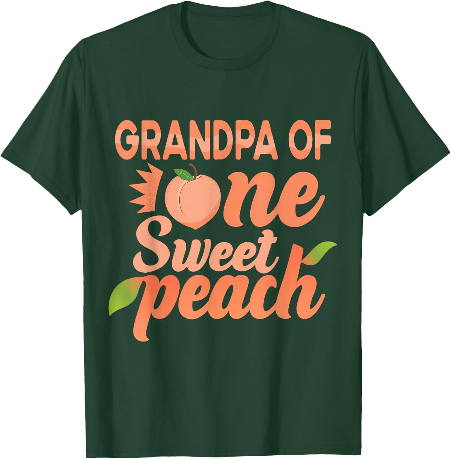 Grandpa First Birthday One Sweet Peach Bday Family Matching T-Shirt - T-Shirt | Forest