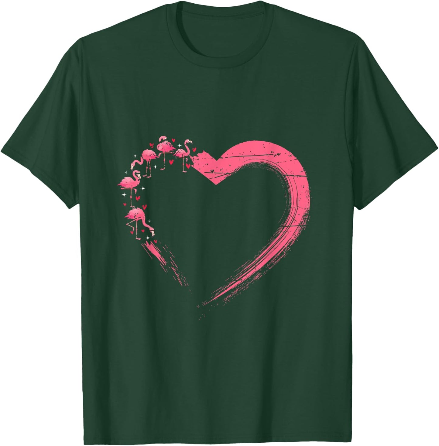 Heart Flamingo T-Shirt - T-Shirt | Forest