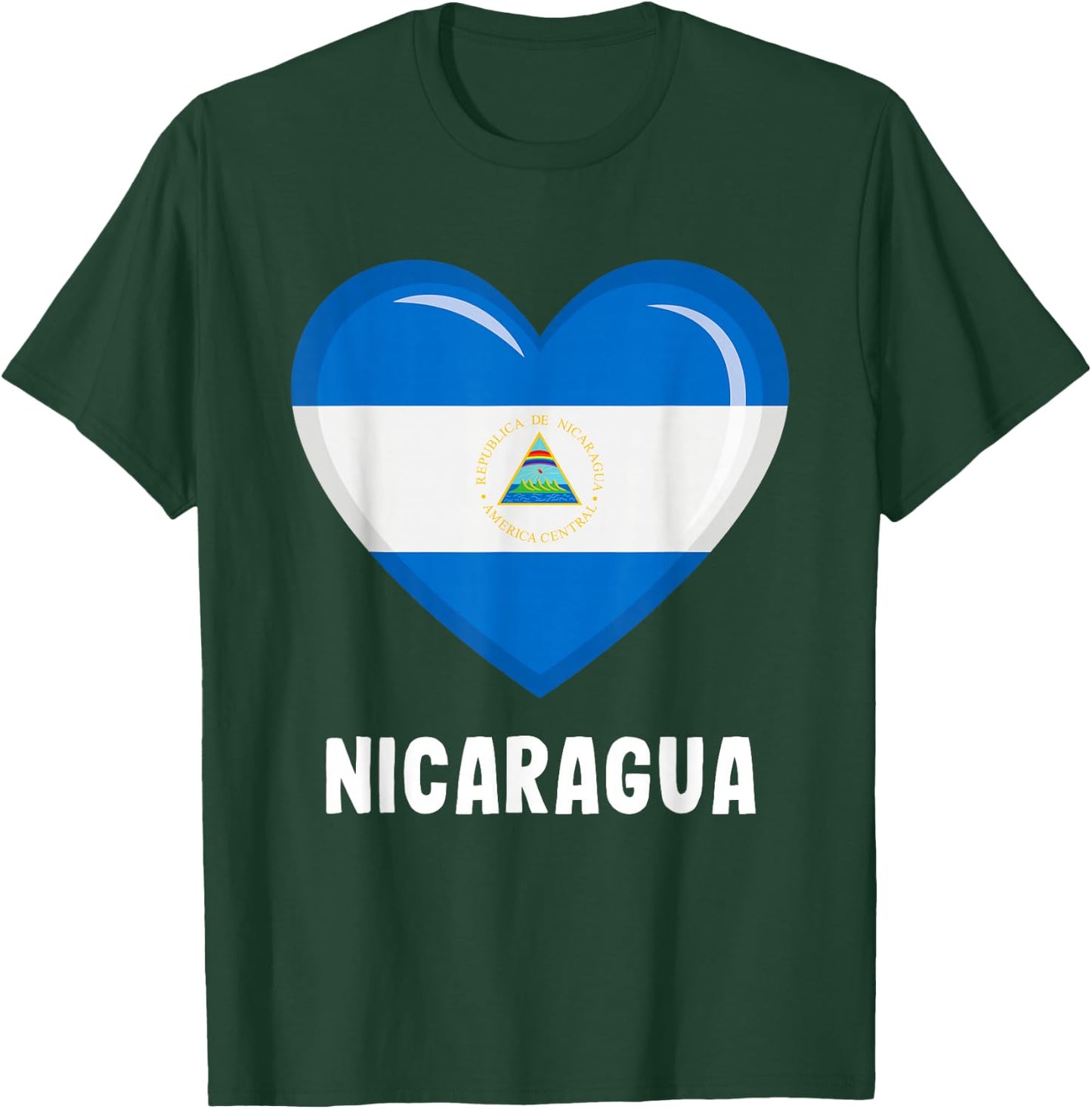 Nicaragua Flag Shirt | Nicaragua T-Shirt - T-Shirt | Forest
