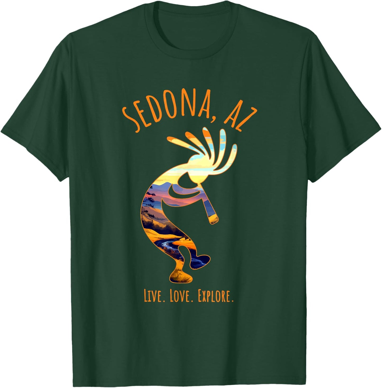 Sedona Arizona USA Dancing Kokopelli Southwest Design T-Shirt - T-Shirt | Forest