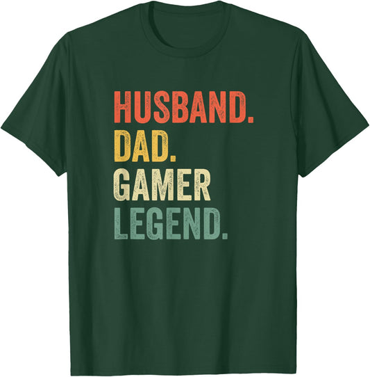 Gamer Dad Funny Husband Dad Video Game Legend Father's Day T-Shirt - T-Shirt | Forest