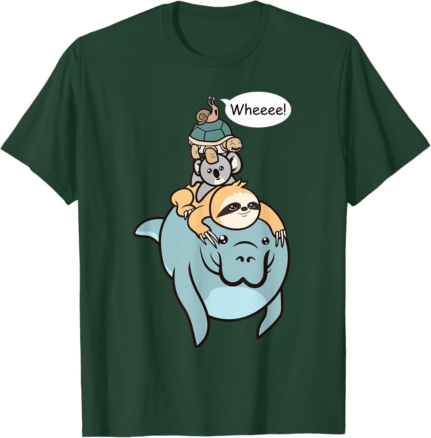 Funny Racing Manatee Sloth Turtle Koala Snail Gift T-Shirt - T-Shirt | Forest
