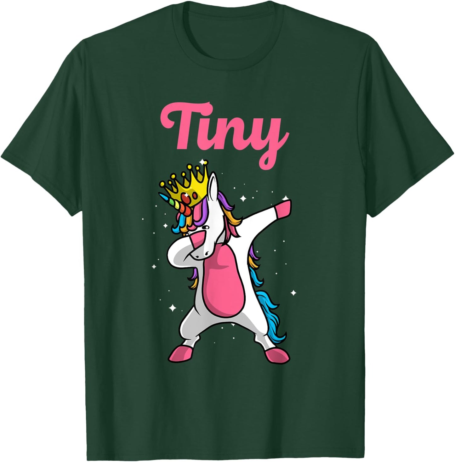 TINY Name Personalized Birthday Dabbing Unicorn Queen T-Shirt - T-Shirt | Forest