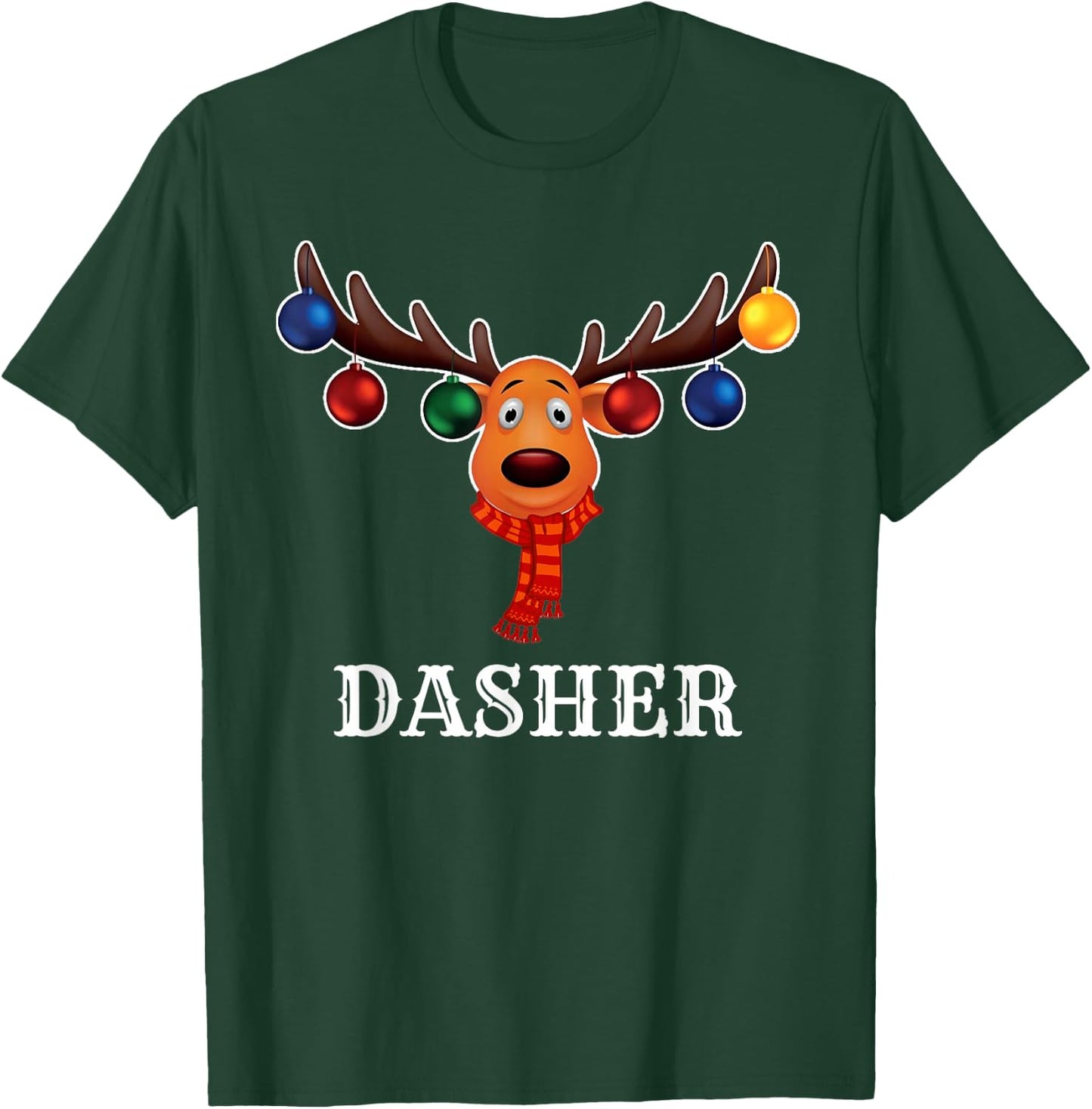 Santa Reindeer Dasher Xmas Group Costume T-Shirt - T-Shirt | Forest