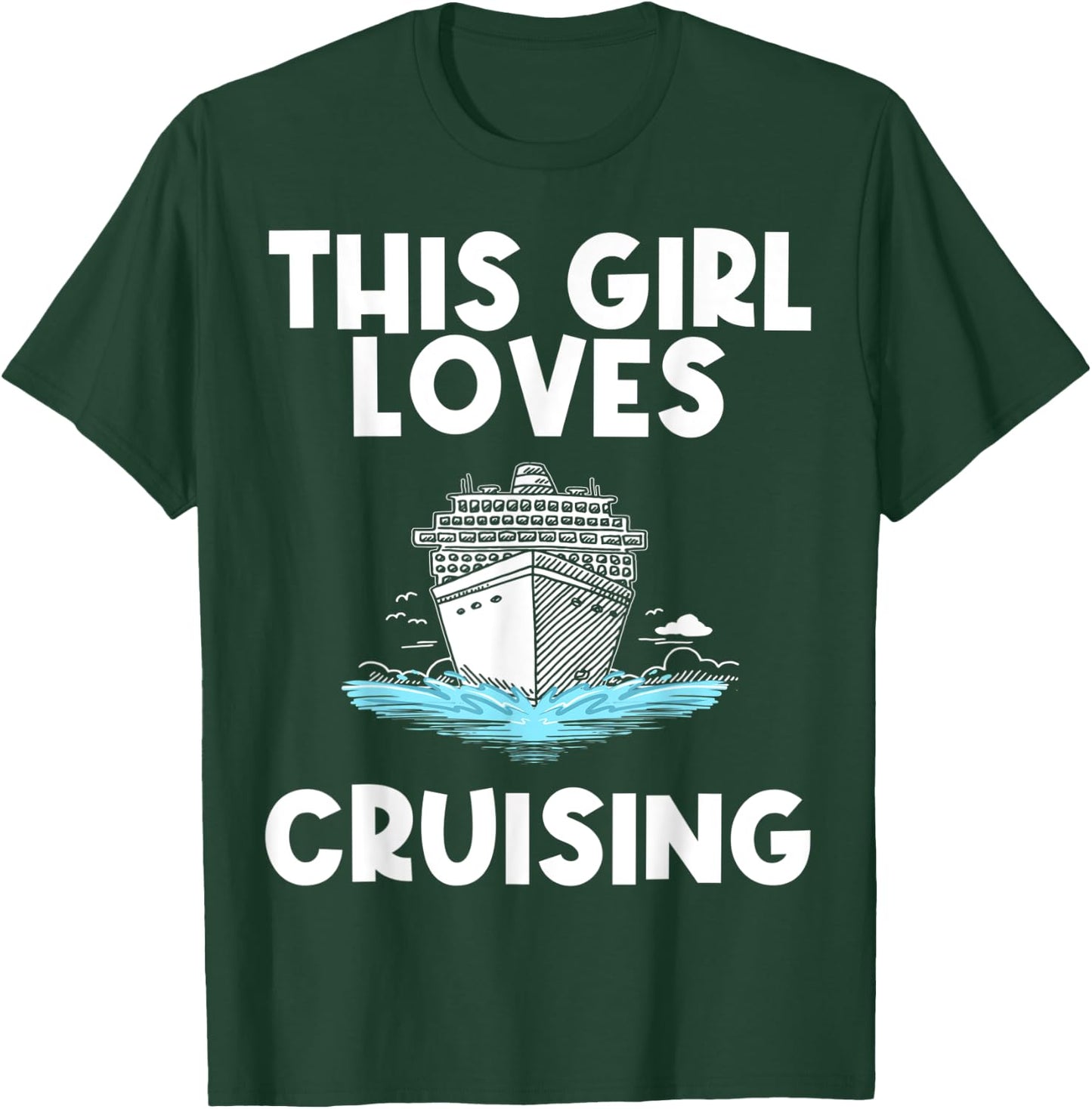 Funny Cruise Gift Girls Kid Carnival Cruising Sea Travel T-Shirt - T-Shirt | Forest