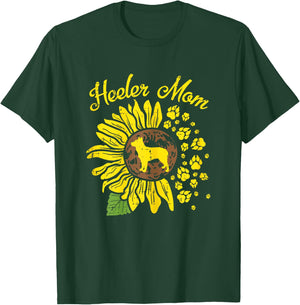 Heeler Mom Sunflower Paw Blue Red Australian Cattle Dog Gift Women T-Shirt - T-Shirt | Forest