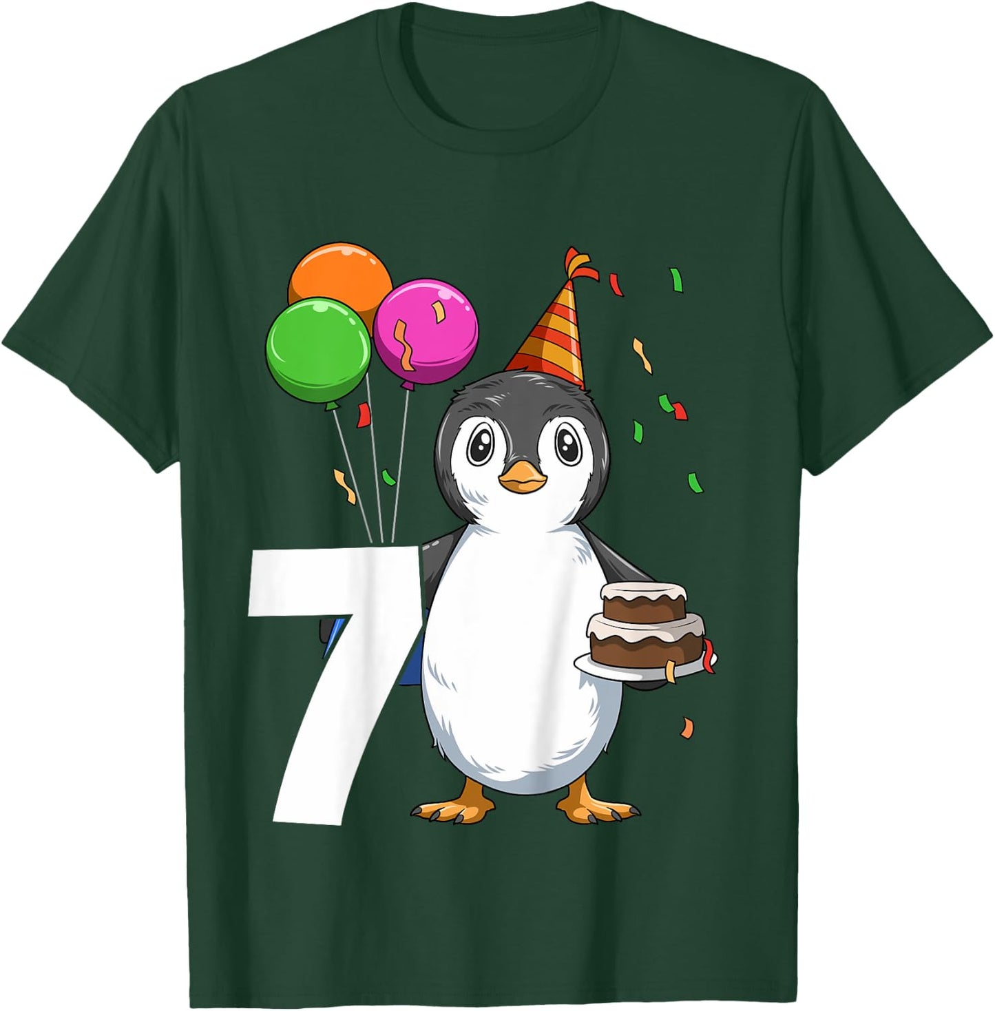 Penguin Birthday 7 Penguin 7th Birthday Outfit Penguin Party T-Shirt - T-Shirt | Forest