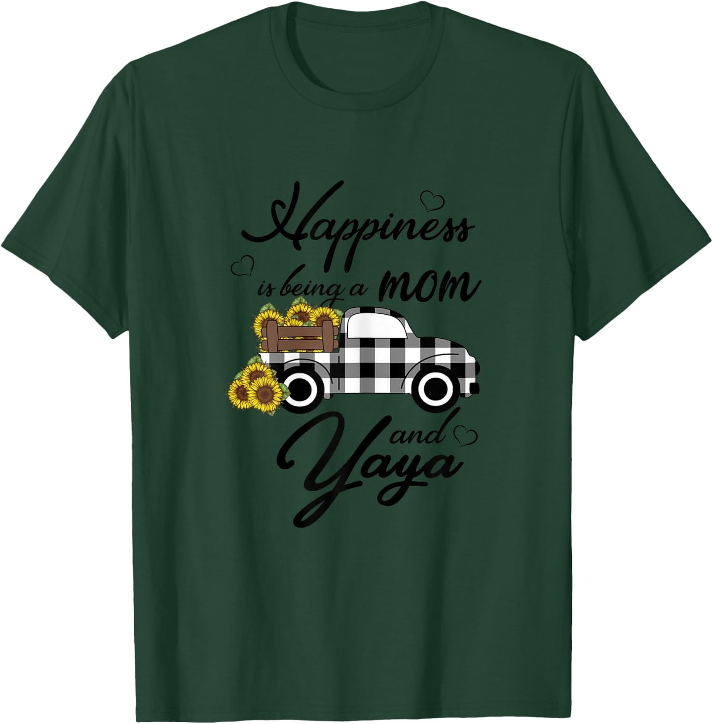 Sunflower Grandma Shirt Happiness is being a Mom and Yaya T-Shirt - T-Shirt | Forest