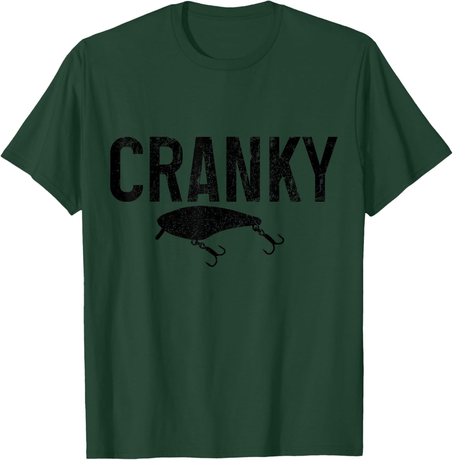 Cranky Funny Bass Fishing Lure Fisherman Crankbait T-Shirt - T-Shirt | Forest