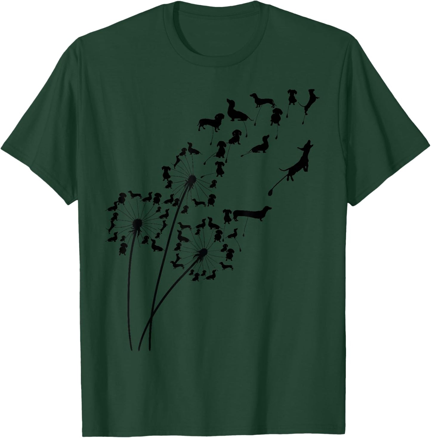 Dandelion DachshundFlower, Floral Dachshund Tree T-Shirt - T-Shirt | Forest