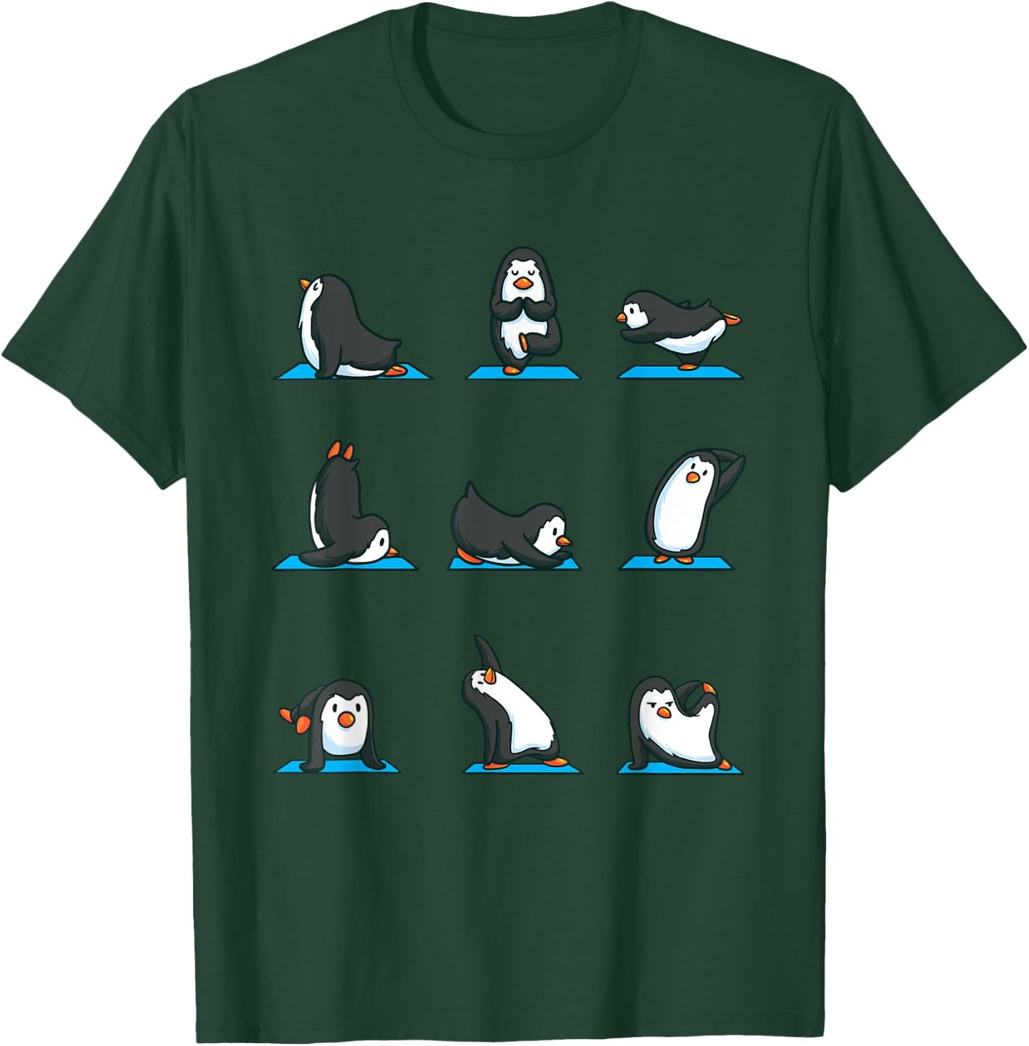 Funny Penguin Shirt for Girls Women Yoga Meditation Gym T-Shirt - T-Shirt | Forest