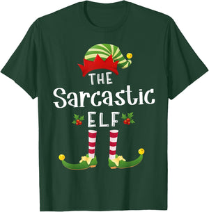 Sarcastic Christmas Elf Matching Pajama X-Mas Party T-Shirt - T-Shirt | Forest