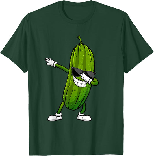 Funny Pickle Design Women Dill Pickle Dabbing Pickle T-Shirt - T-Shirt | Forest