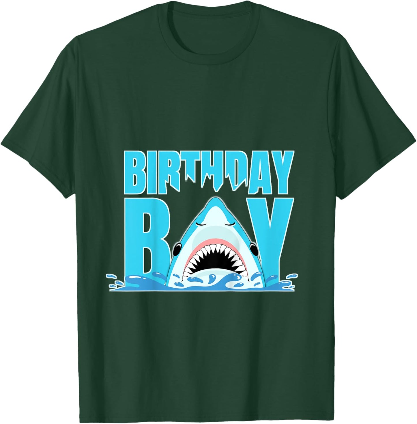 Kids Blue Shark Birthday Party Shark Bite Birthday Boy T-Shirt - T-Shirt | Forest