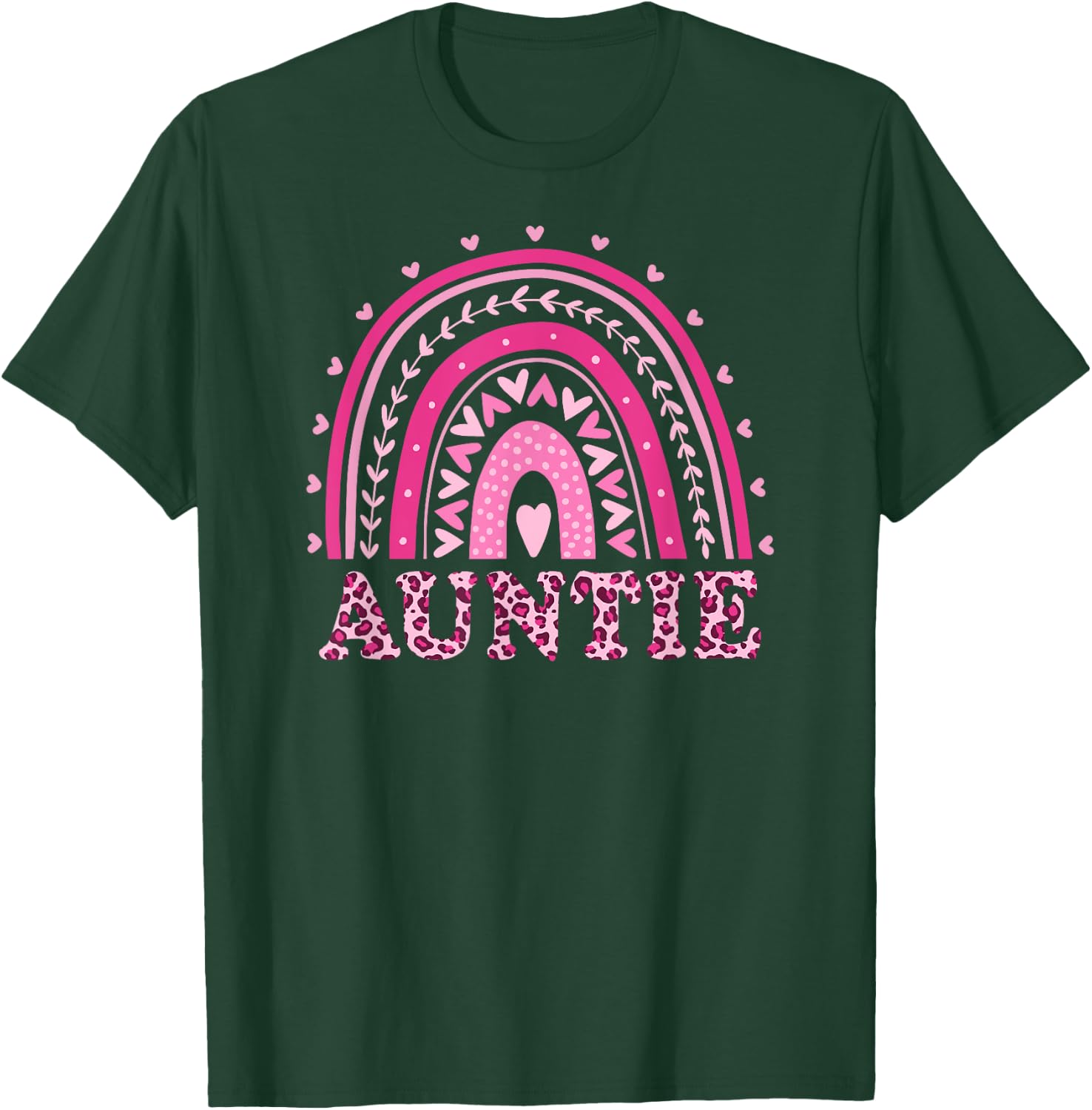 Auntie Cute Leopard Print Wild Animal Aunt Mother's Day T-Shirt - T-Shirt | Forest