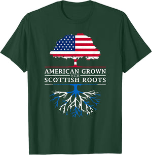 American Grown with Scottish Roots - Scotland T-Shirt - T-Shirt | Forest
