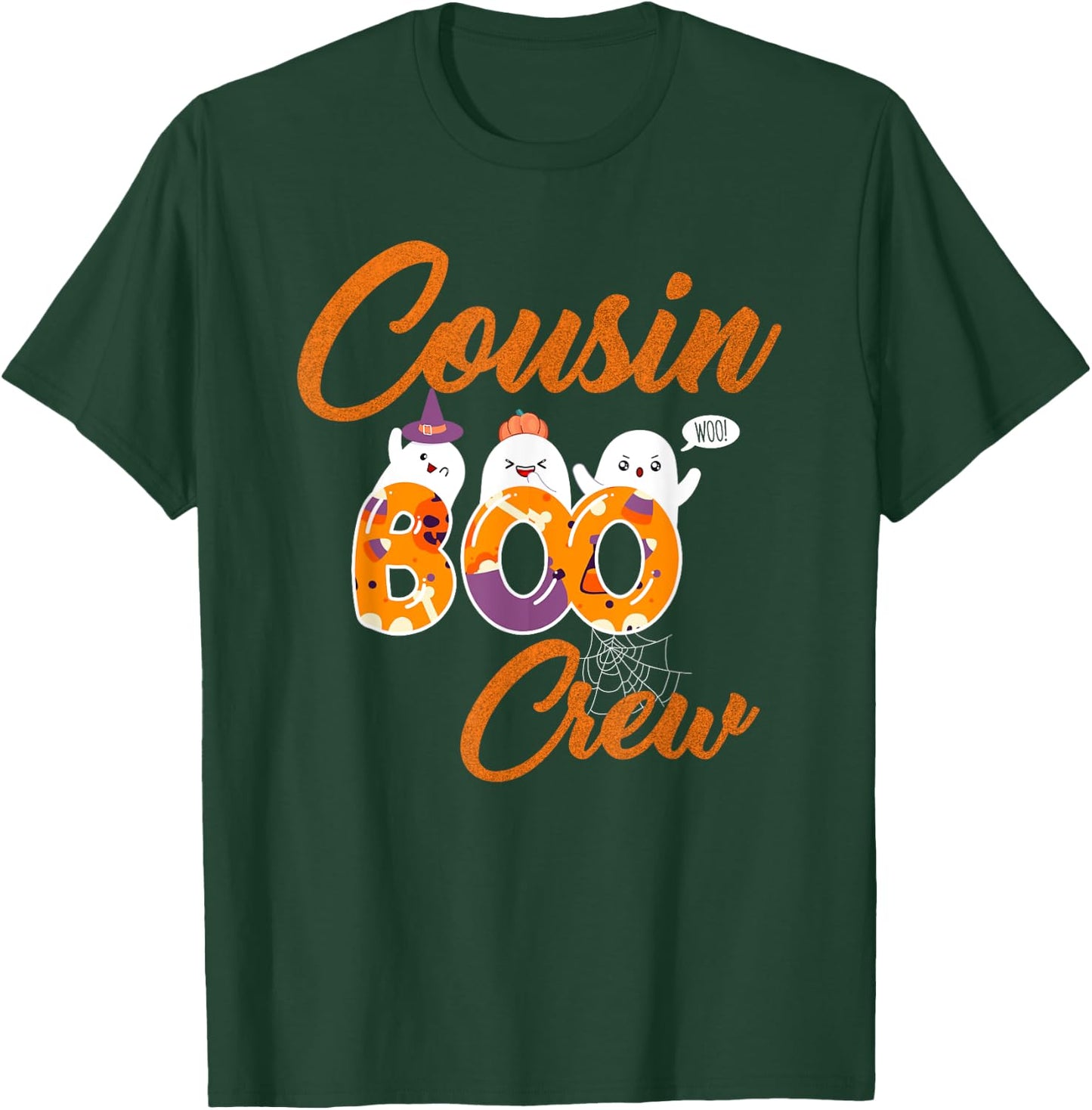 Cousin Boo Crew Funny Cute Little Ghost Boy Girl Halloween T-Shirt - T-Shirt | Forest