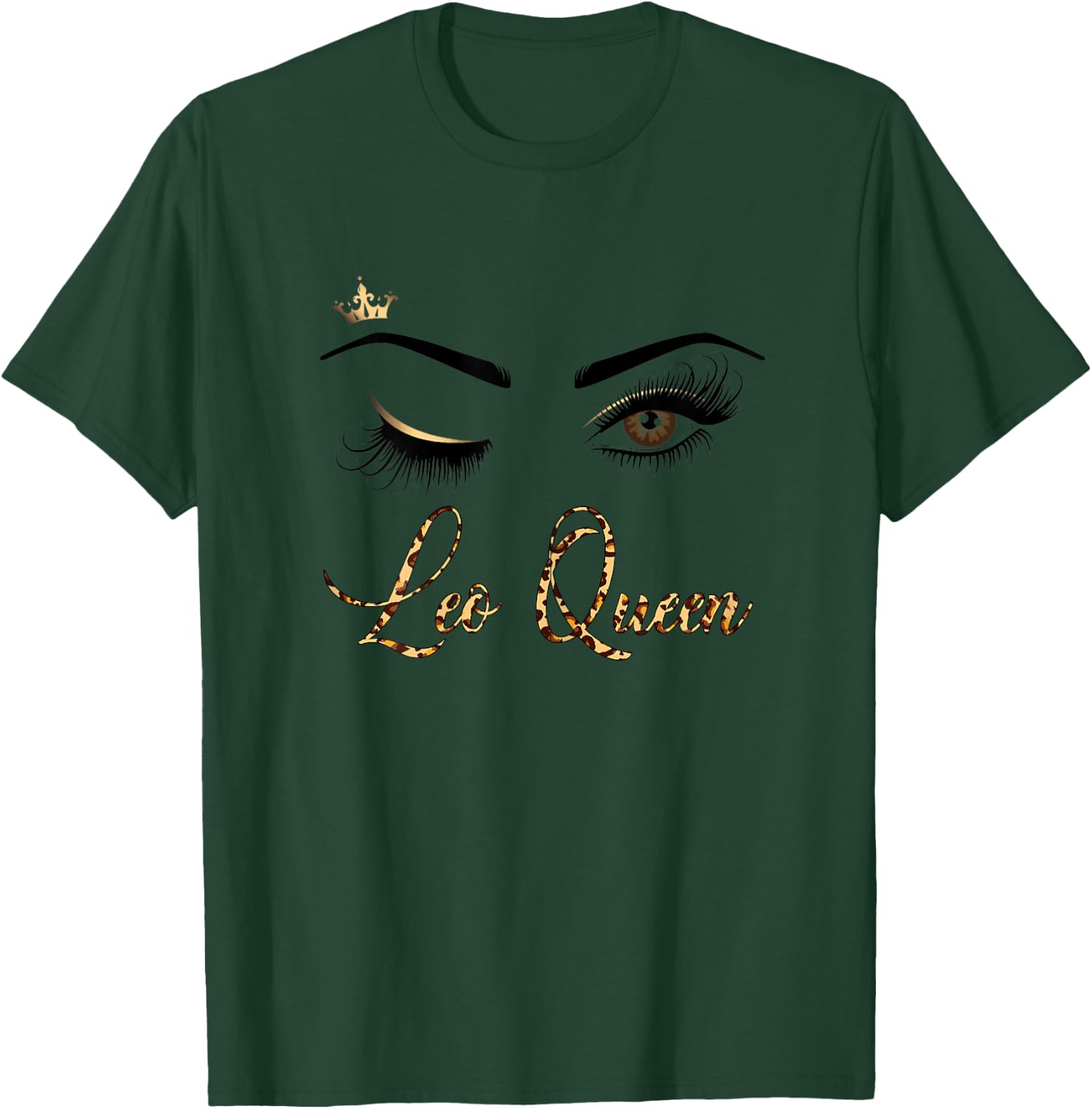 Leo Zodiac Birthday Leopard Print For Girls Women T-Shirt - T-Shirt | Forest