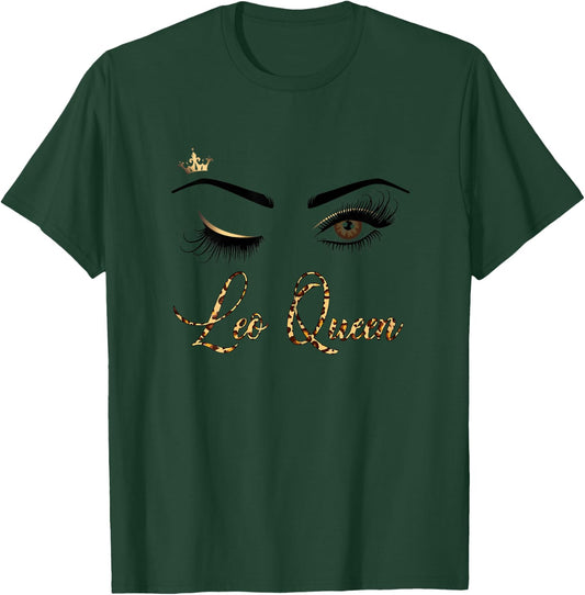 Leo Zodiac Birthday Leopard Print For Girls Women T-Shirt - T-Shirt | Forest