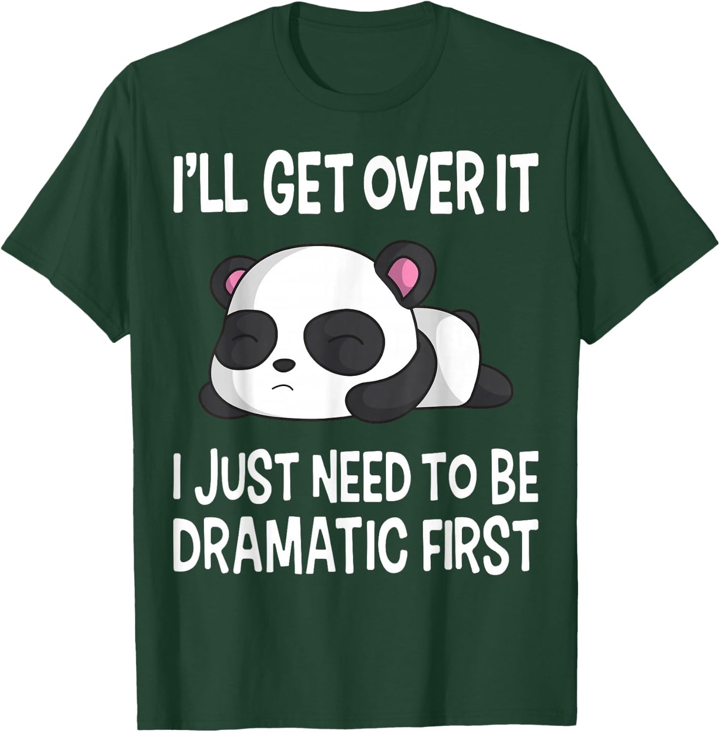 Funny Dramatic Panda Kawaii Bear Face Anime Lovers T-Shirt - T-Shirt | Forest