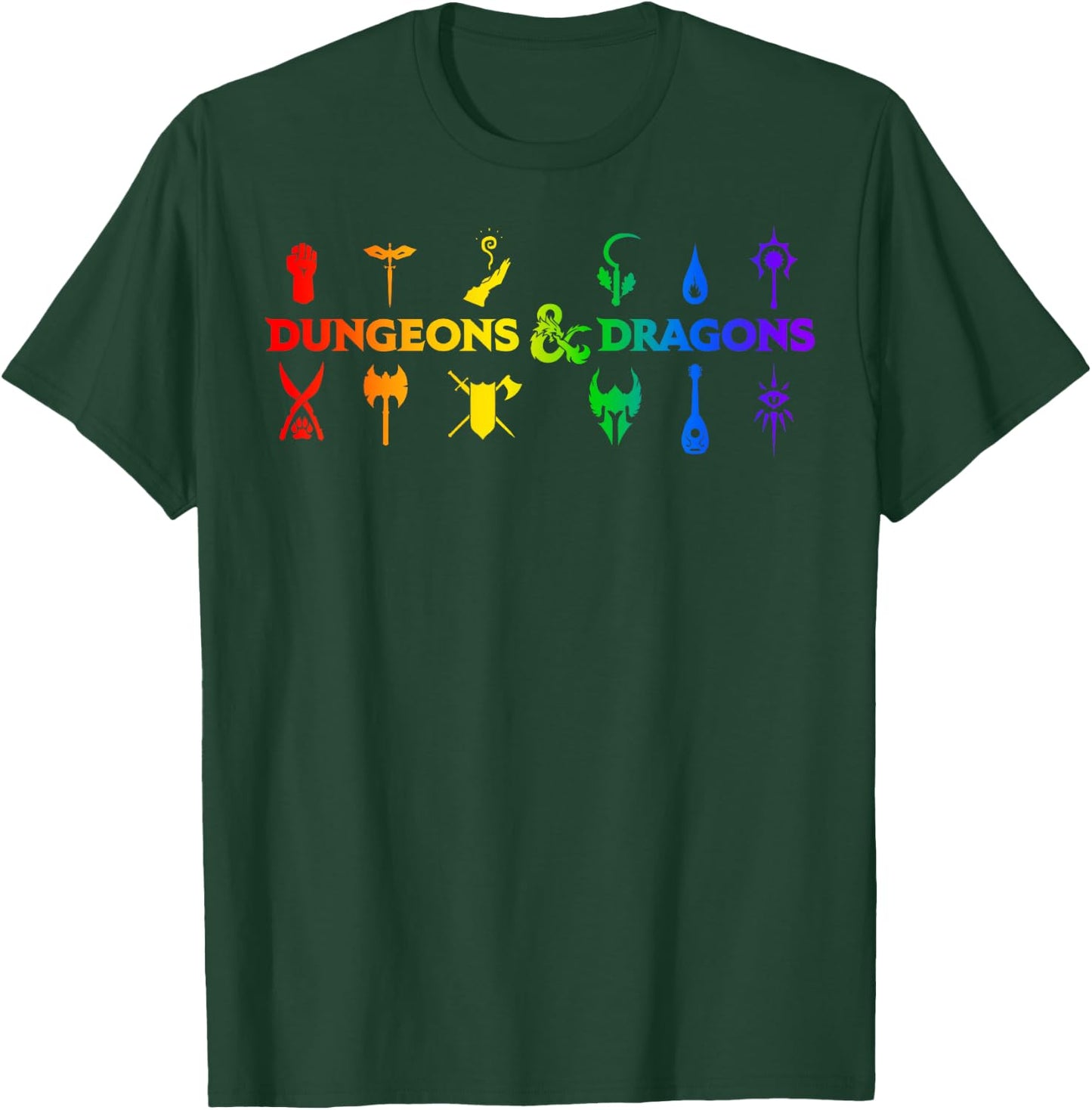 Dungeons & Dragons Classes Rainbow Gradient T-Shirt - T-Shirt | Forest