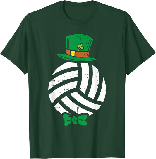 Leprechaun Volleyball St Patricks Day Sports Player Gift T-Shirt - T-Shirt | Forest