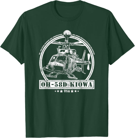 OH-58D Kiowa Warrior Helicopter T-Shirt - T-Shirt | Forest