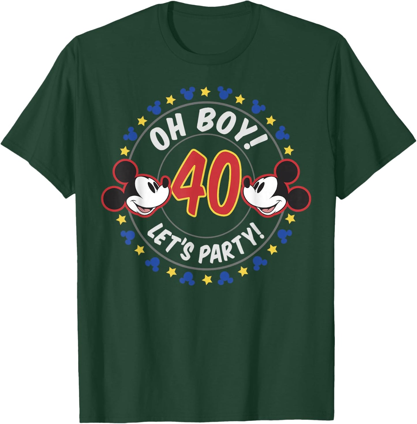 Disney Mickey and Friends Oh Boy Let's Party 40th Birthday T-Shirt - T-Shirt | Forest